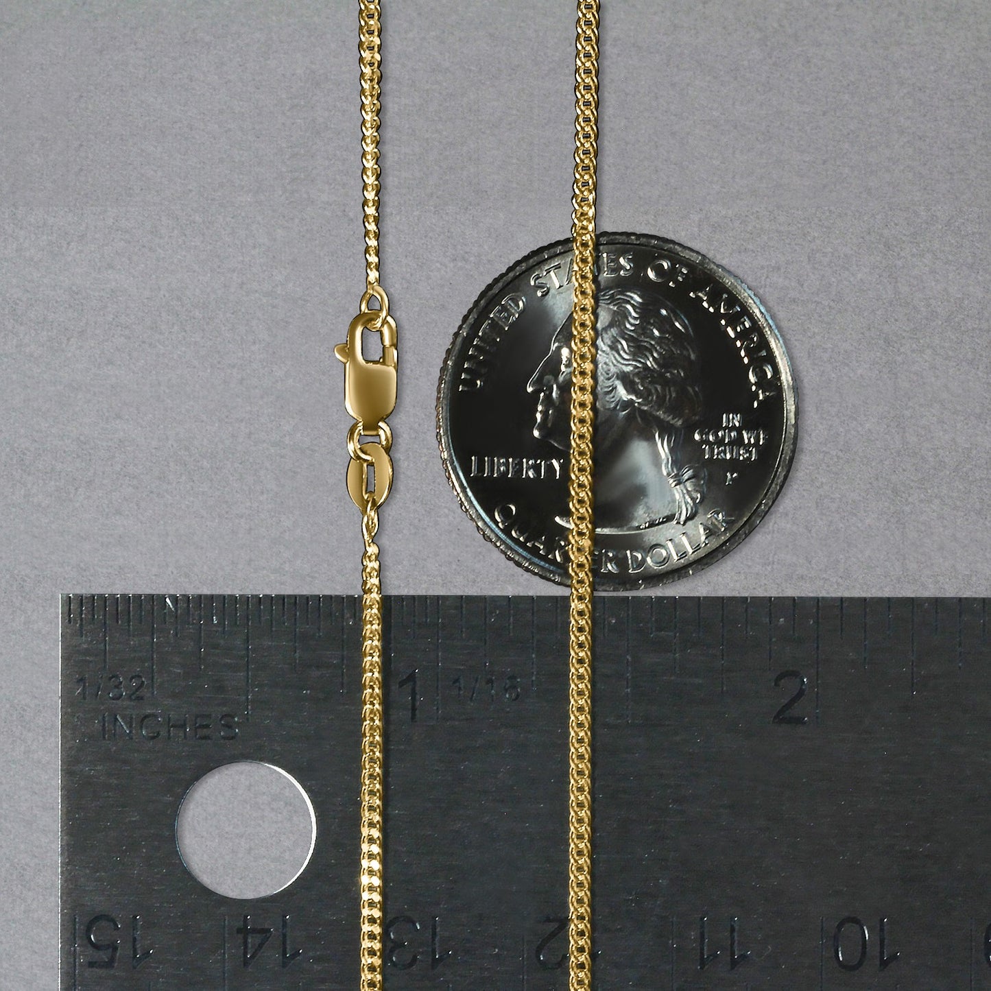 10K Yellow Gold Gourmette Chain Necklace (1.40 mm)