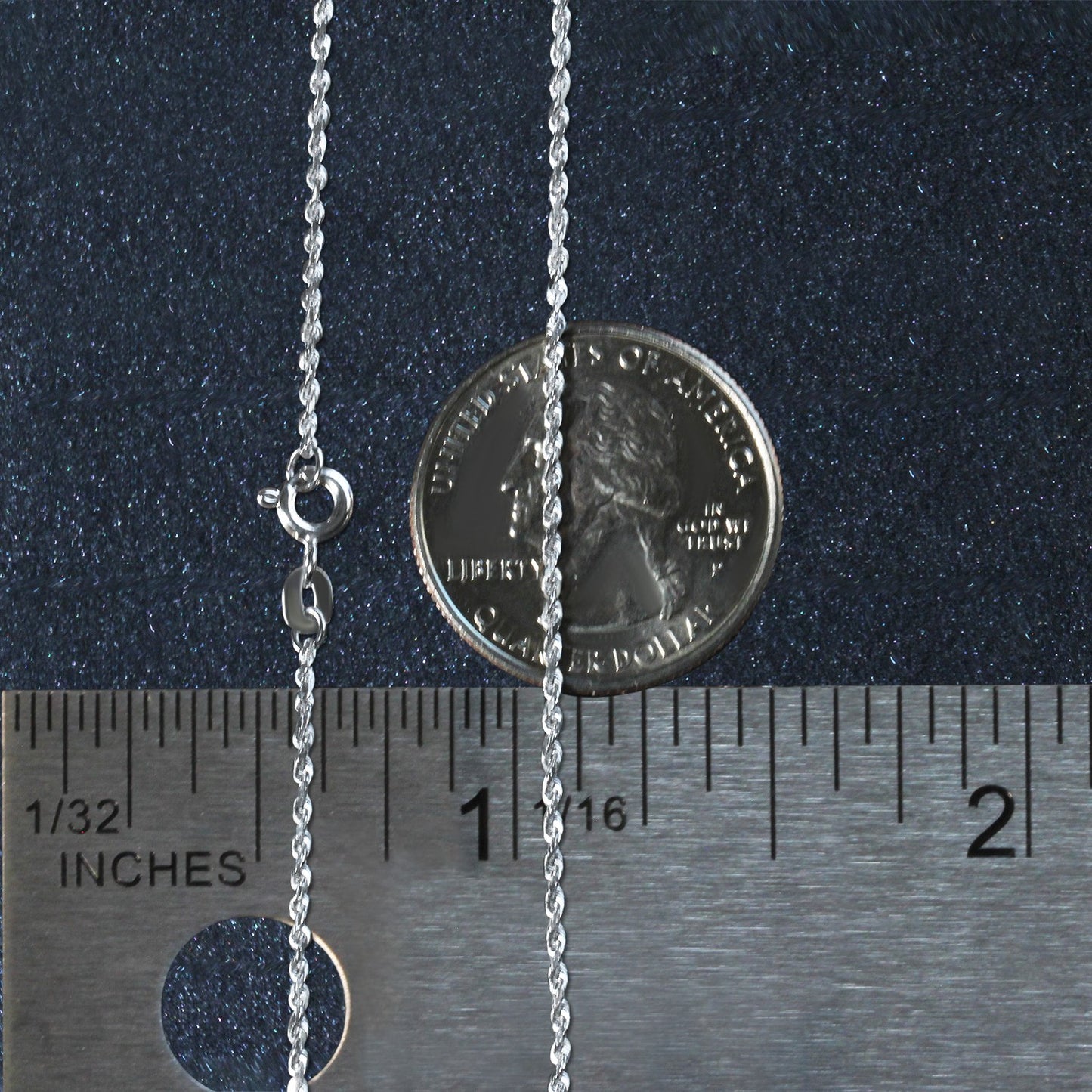 10K White Gold Solid Diamond Cut Rope Chain Necklace (1.40 mm)