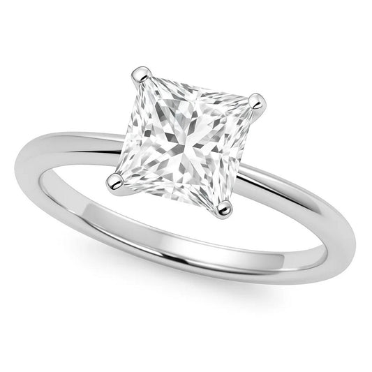 5 Carat Princess Lab Grown IGI G/VS1 Diamond Solitaire Ring in 14K White Gold