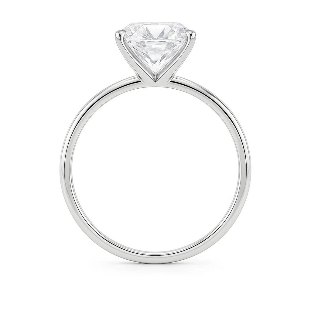 5 Carat Radiant Lab Grown IGI G/VS1 Diamond Solitaire Ring in 14K White Gold