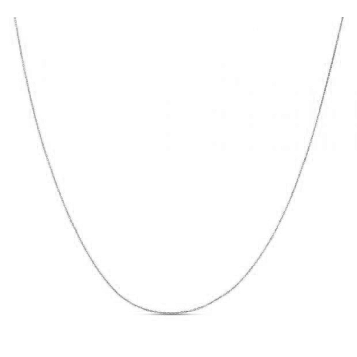 Double Extendable Diamond Cut Cable Chain in White Gold (0.87 mm)