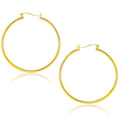 10k Yellow Gold Polished Hoop Earrings 1.5x40mm