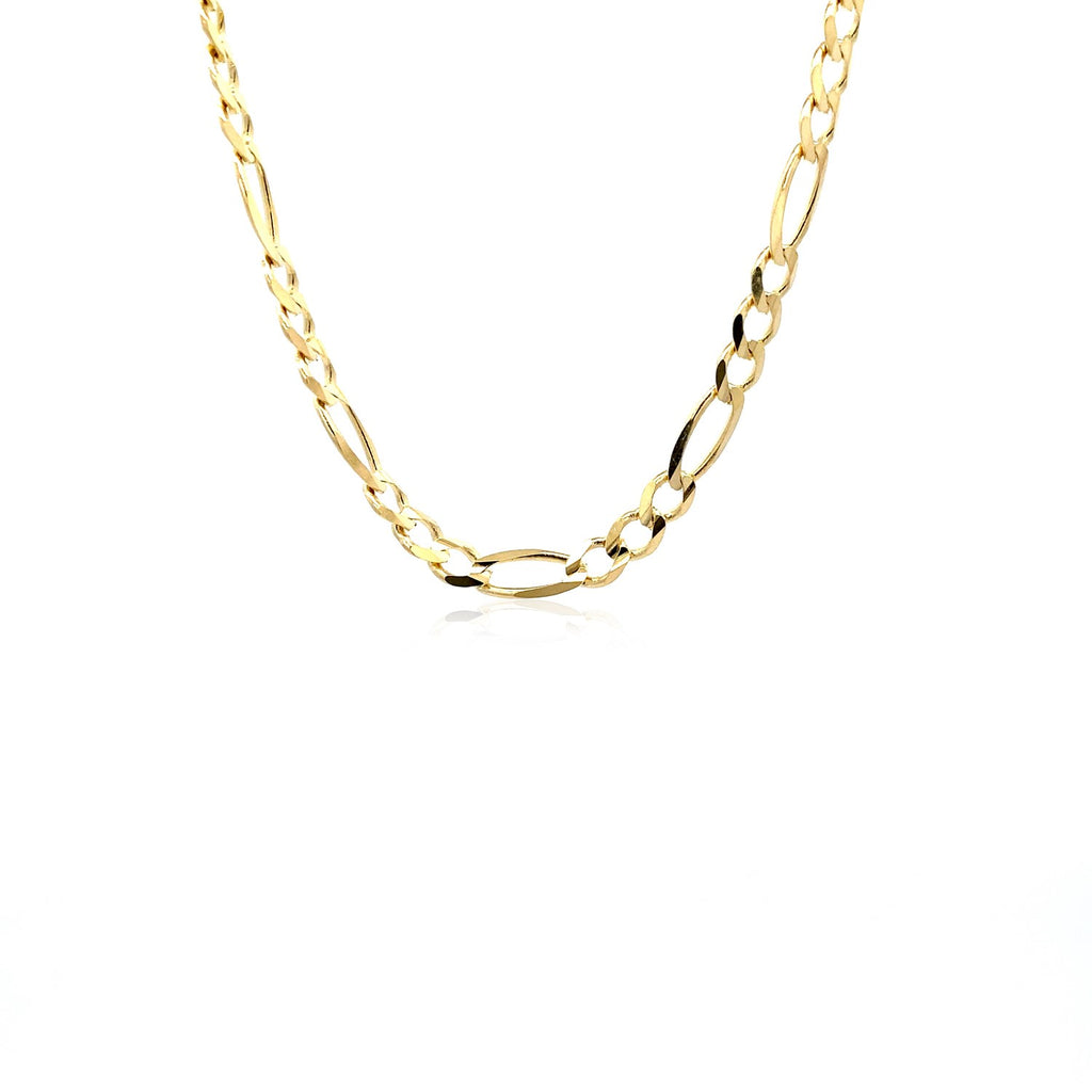10K Yellow Gold Solid Figaro Chain – 4.50mm, Solid Gold