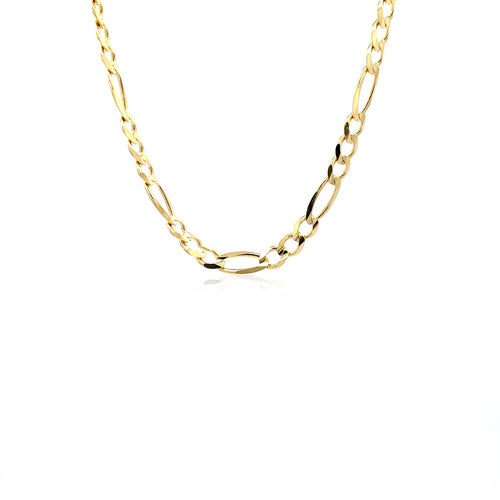 10K Yellow Gold Solid Figaro Chain – 4.50mm, Solid Gold
