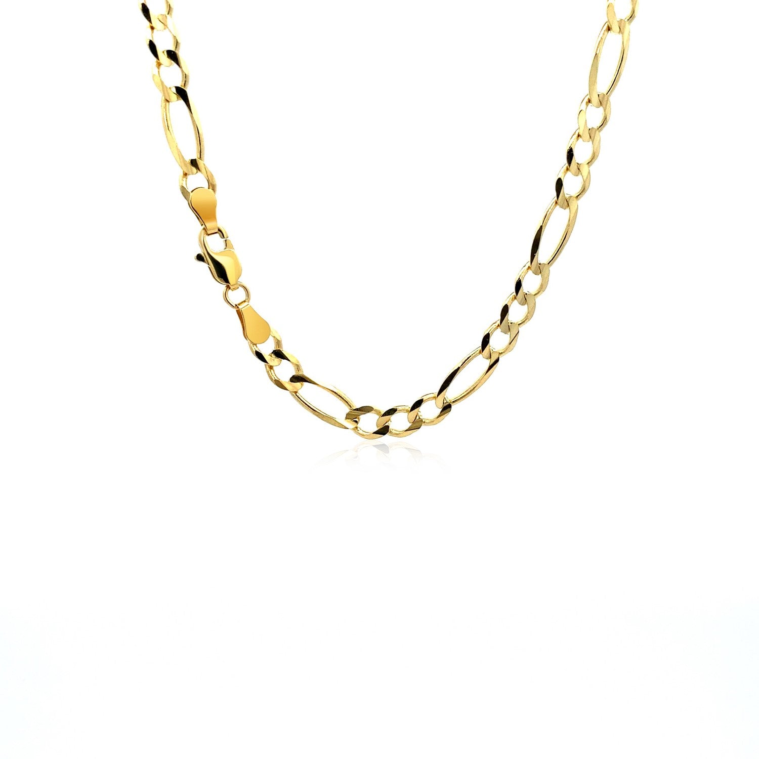 10K Yellow Gold Solid Figaro Chain – 4.50mm, Solid Gold