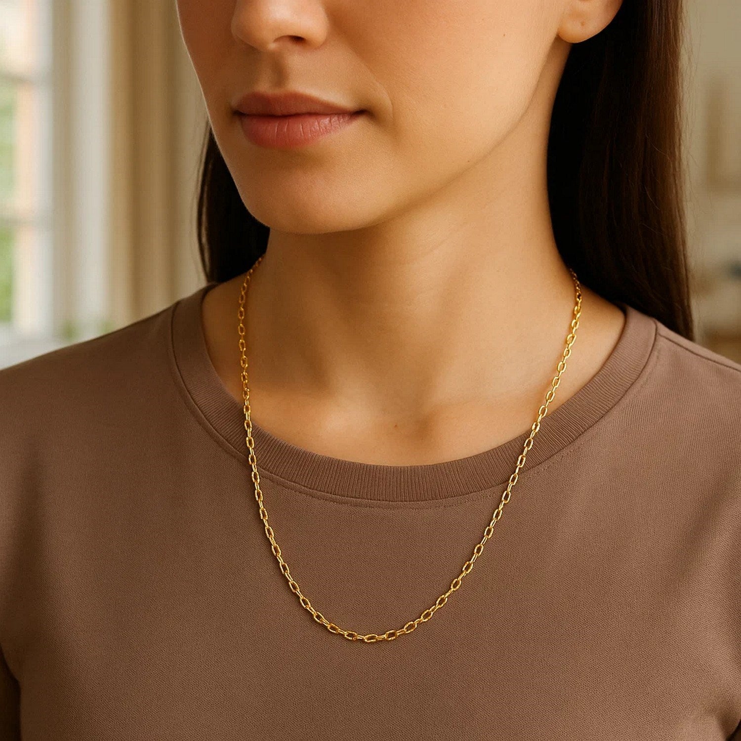 14k Yellow Gold Diamond Cut Cable Link Chain (1.90 mm)