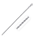 14K White Gold Solid Diamond Cut Rope Chain Necklace (2.50 mm)