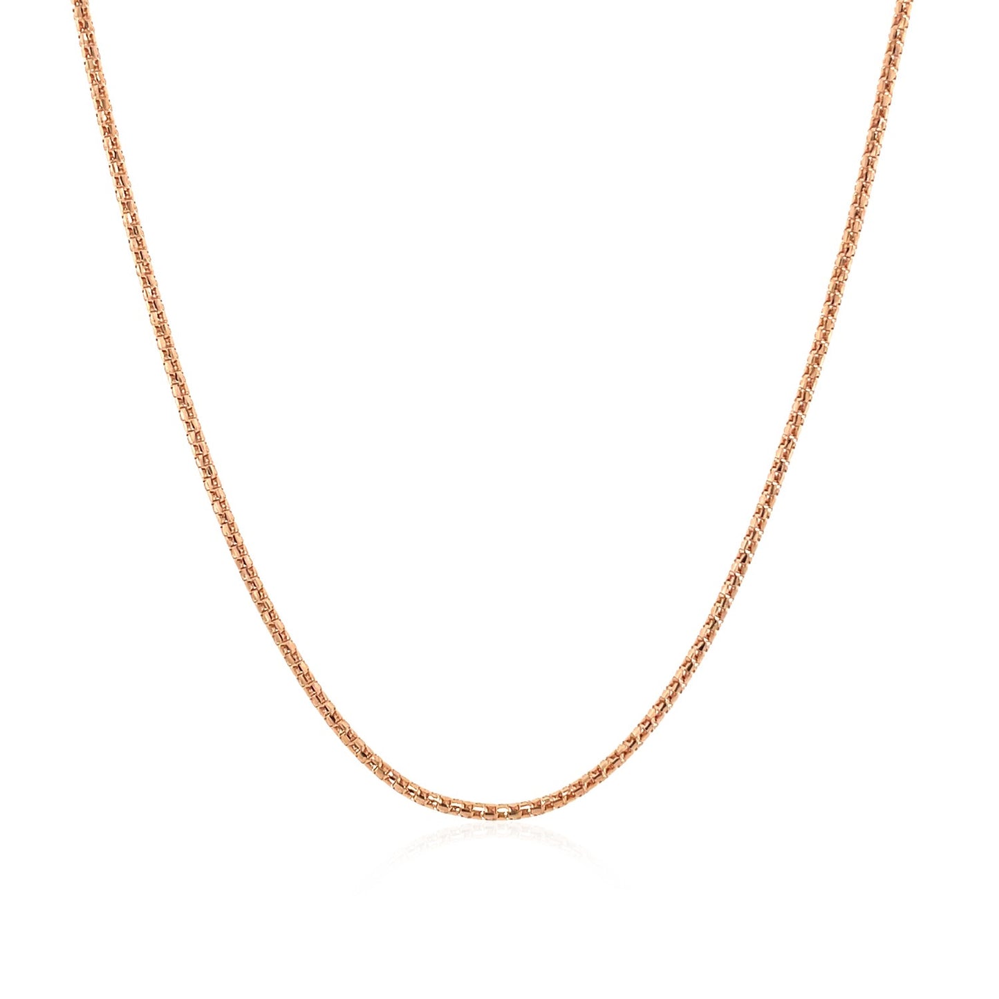 14K Rose Gold Adjustable Popcorn Chain Necklace (1.30 mm)