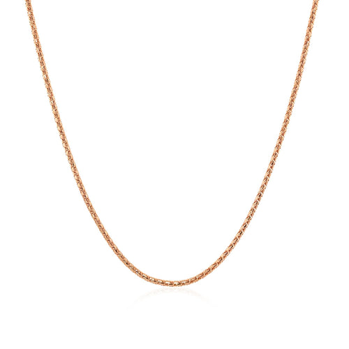 14K Rose Gold Adjustable Popcorn Chain Necklace (1.30 mm)