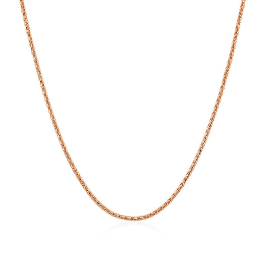 14K Rose Gold Adjustable Popcorn Chain Necklace (1.30 mm)