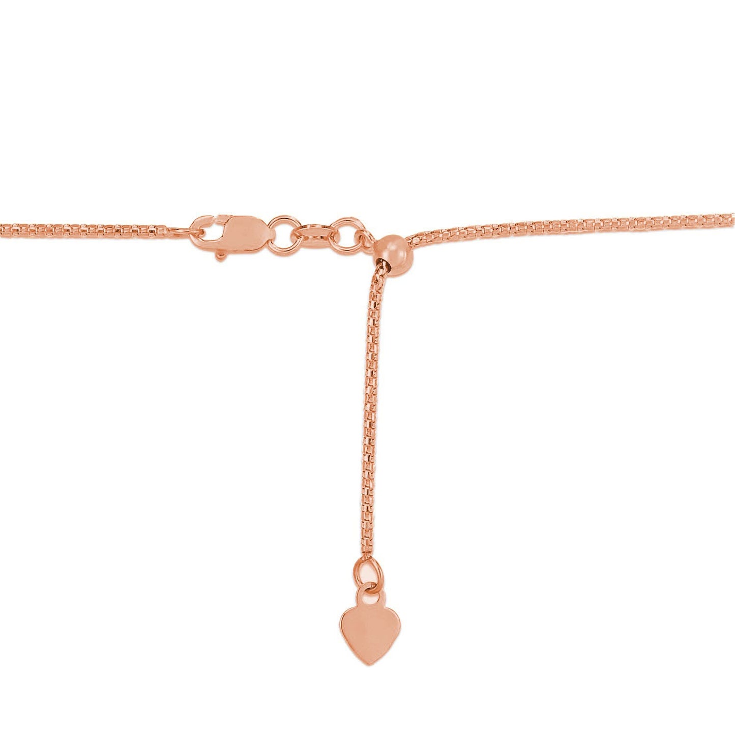 14K Rose Gold Adjustable Popcorn Chain Necklace (1.30 mm)