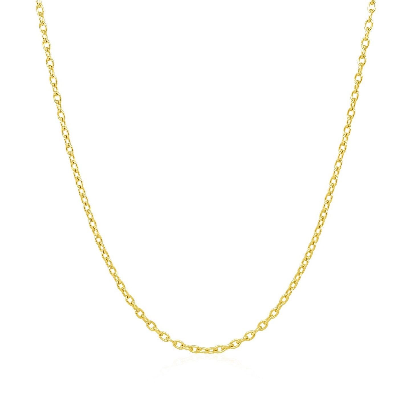 14K Yellow Gold Oval Cable Link Chain Necklace (1.50 mm)
