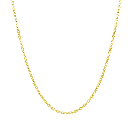 14K Yellow Gold Oval Cable Link Chain Necklace (1.50 mm)
