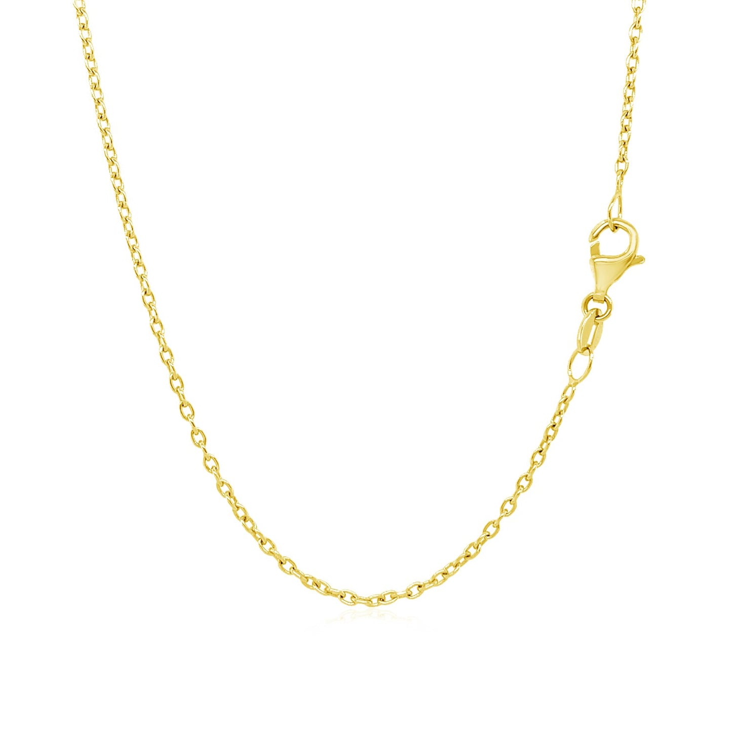 14K Yellow Gold Oval Cable Link Chain Necklace (1.50 mm)