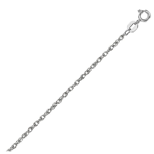 14K White Gold Machine Rope Chain Necklace (1.20 mm)