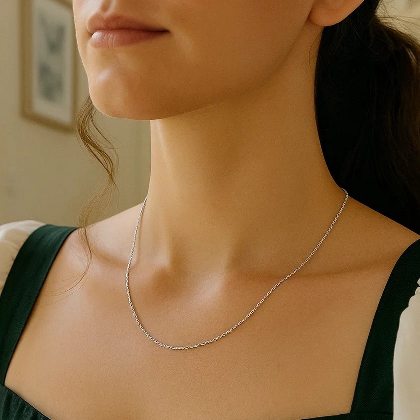 14K White Gold Machine Rope Chain Necklace (1.20 mm)