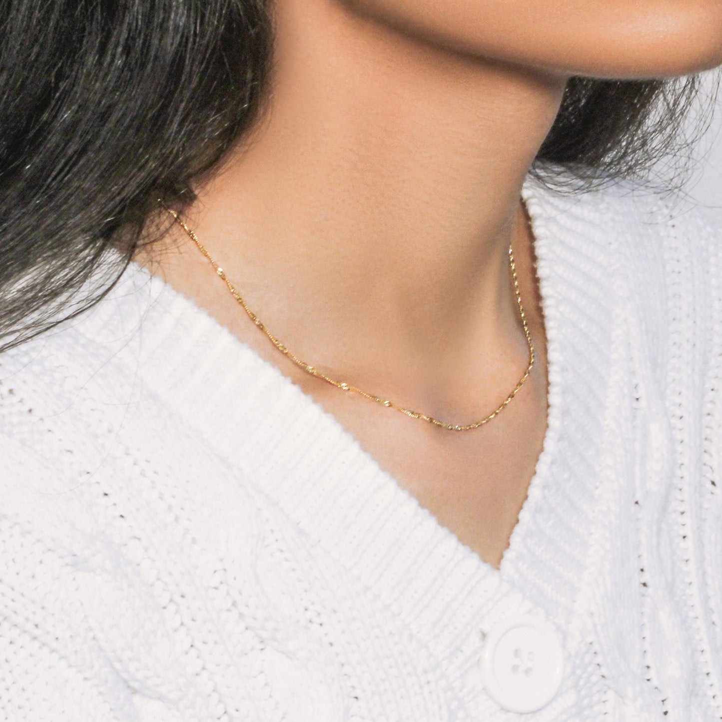 10K Yellow Gold Singapore Chain Necklace (1.50 mm)