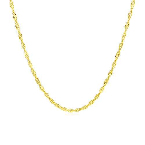 10K Yellow Gold Singapore Chain Necklace (1.50 mm)