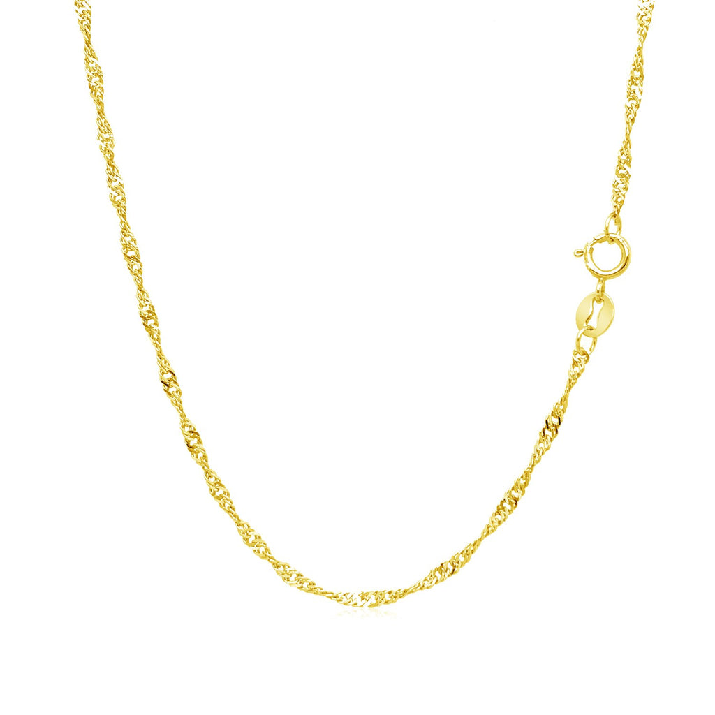 10K Yellow Gold Singapore Chain Necklace (1.50 mm)