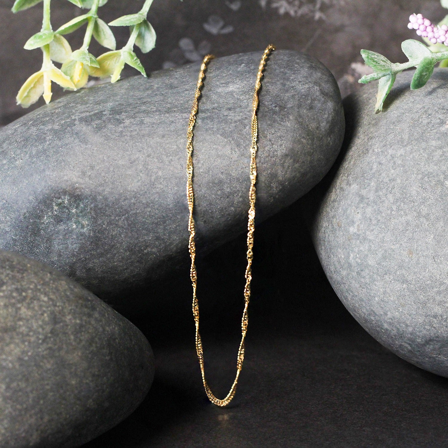 10K Yellow Gold Singapore Chain Necklace (1.50 mm)