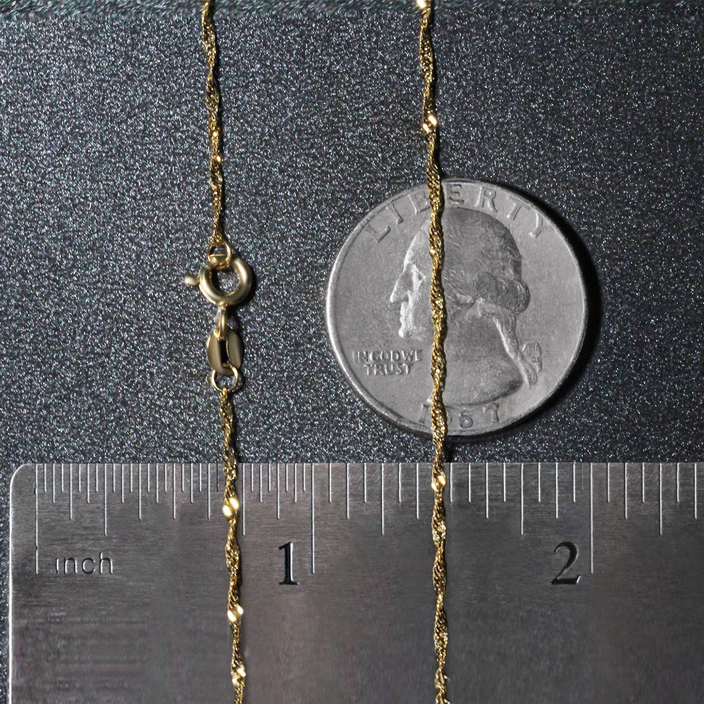 10K Yellow Gold Singapore Chain Necklace (1.50 mm)