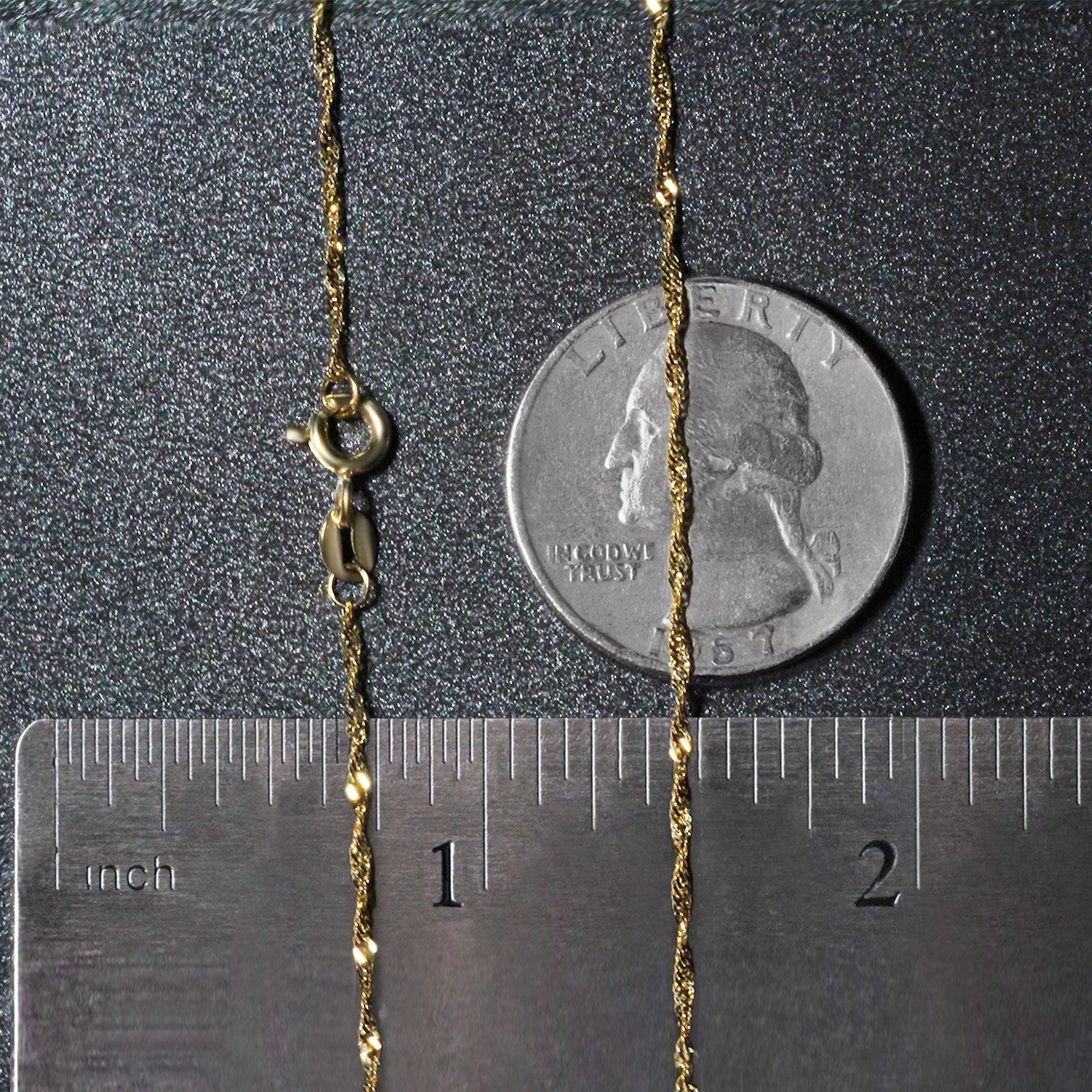 10K Yellow Gold Singapore Chain Necklace (1.50 mm)