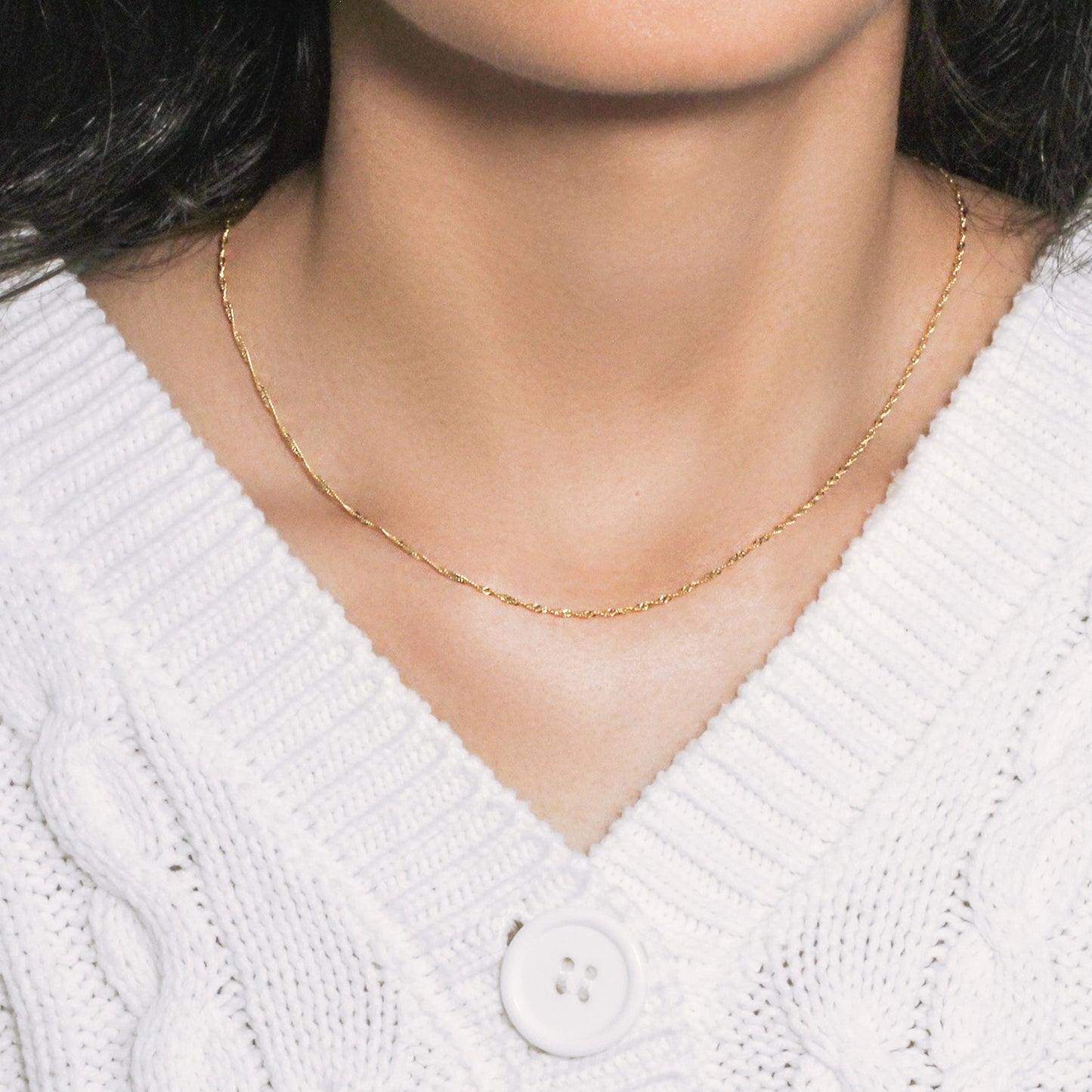 10K Yellow Gold Singapore Chain Necklace (1.50 mm)