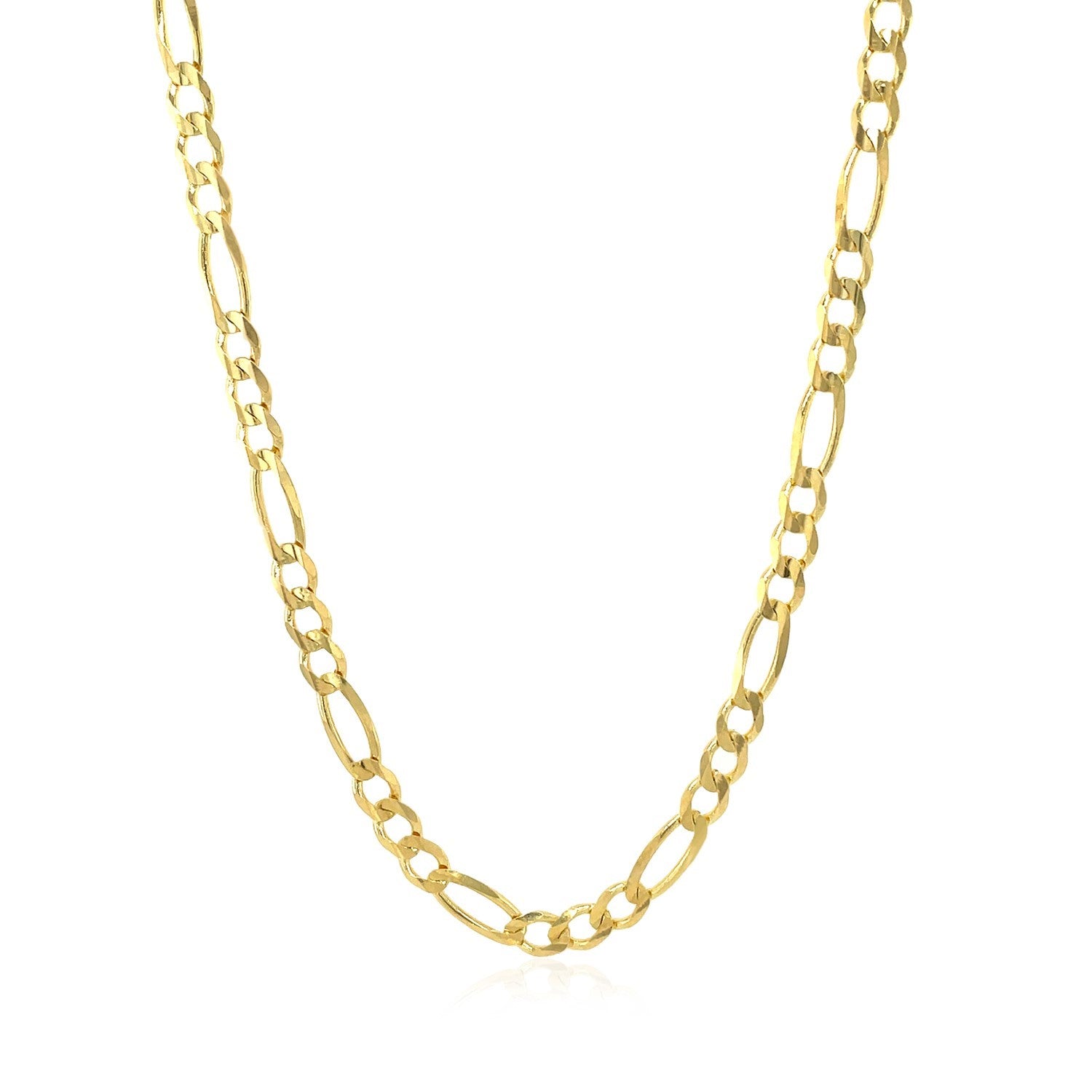 10K Yellow Gold Solid Figaro Chain – 3.70mm, Solid Gold