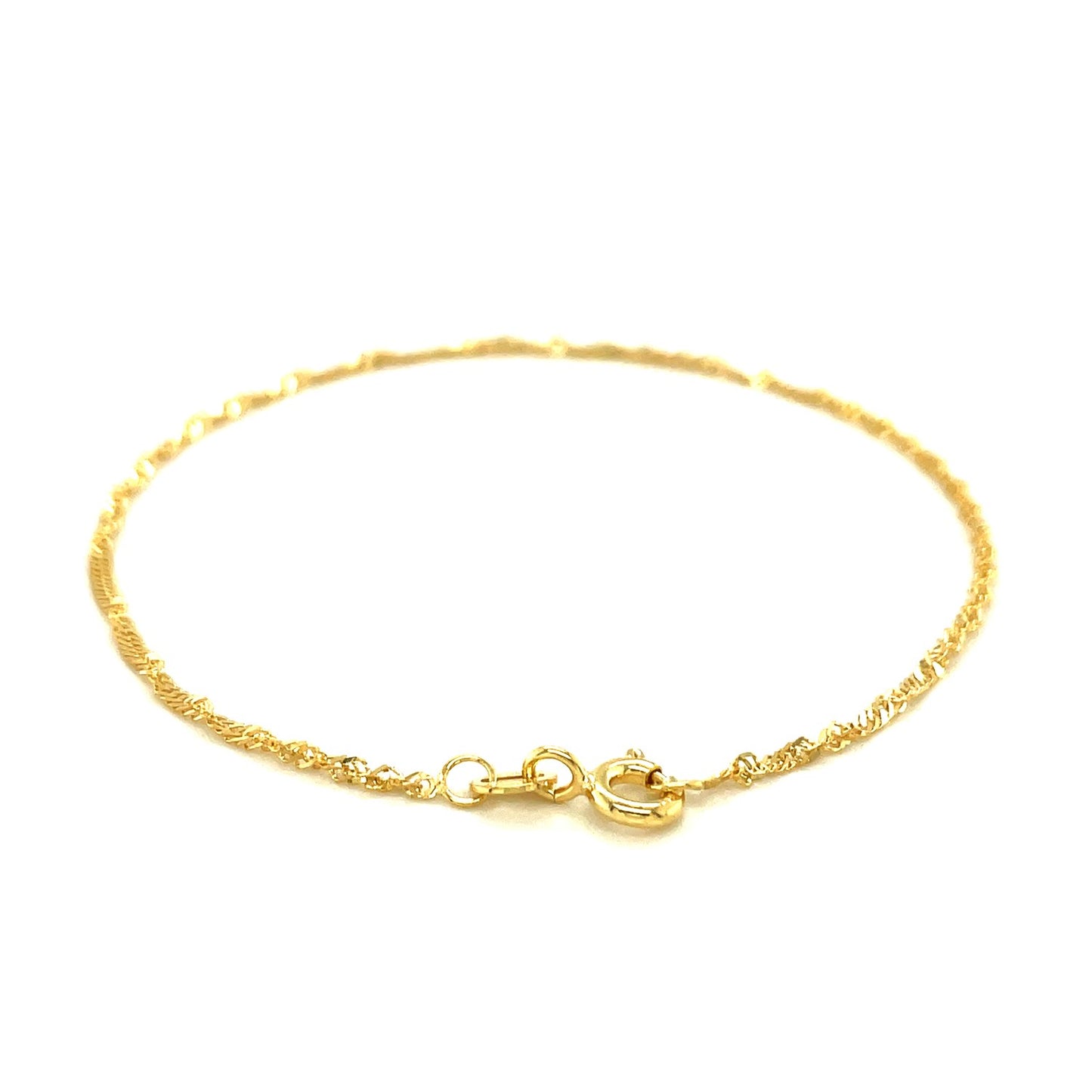 10K Yellow Gold Singapore Anklet (1.50 mm)
