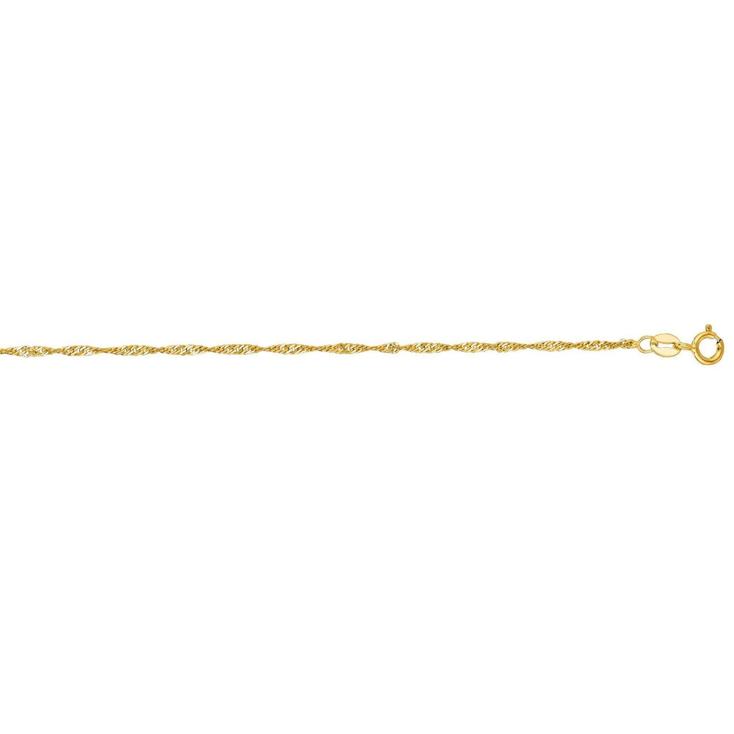 10K Yellow Gold Singapore Anklet (1.50 mm)