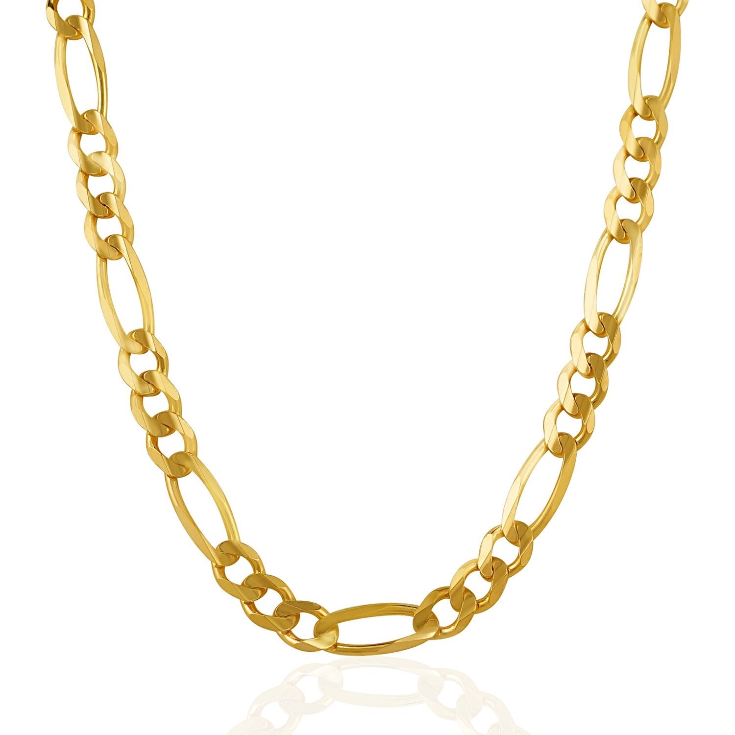 10K Yellow Gold Solid Figaro Chain – 6.60mm, Solid Gold