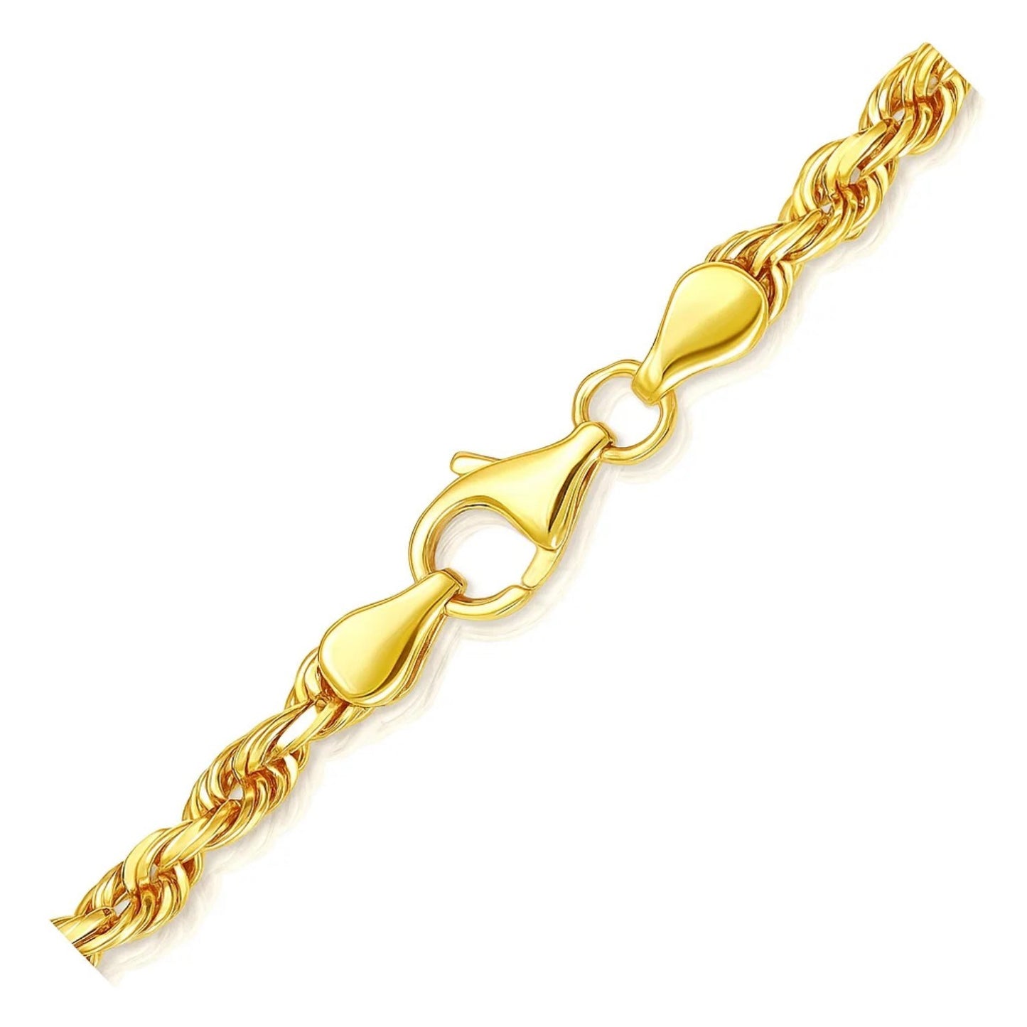 14K Yellow Gold Solid Diamond Cut Rope Bracelet (5.00 mm)