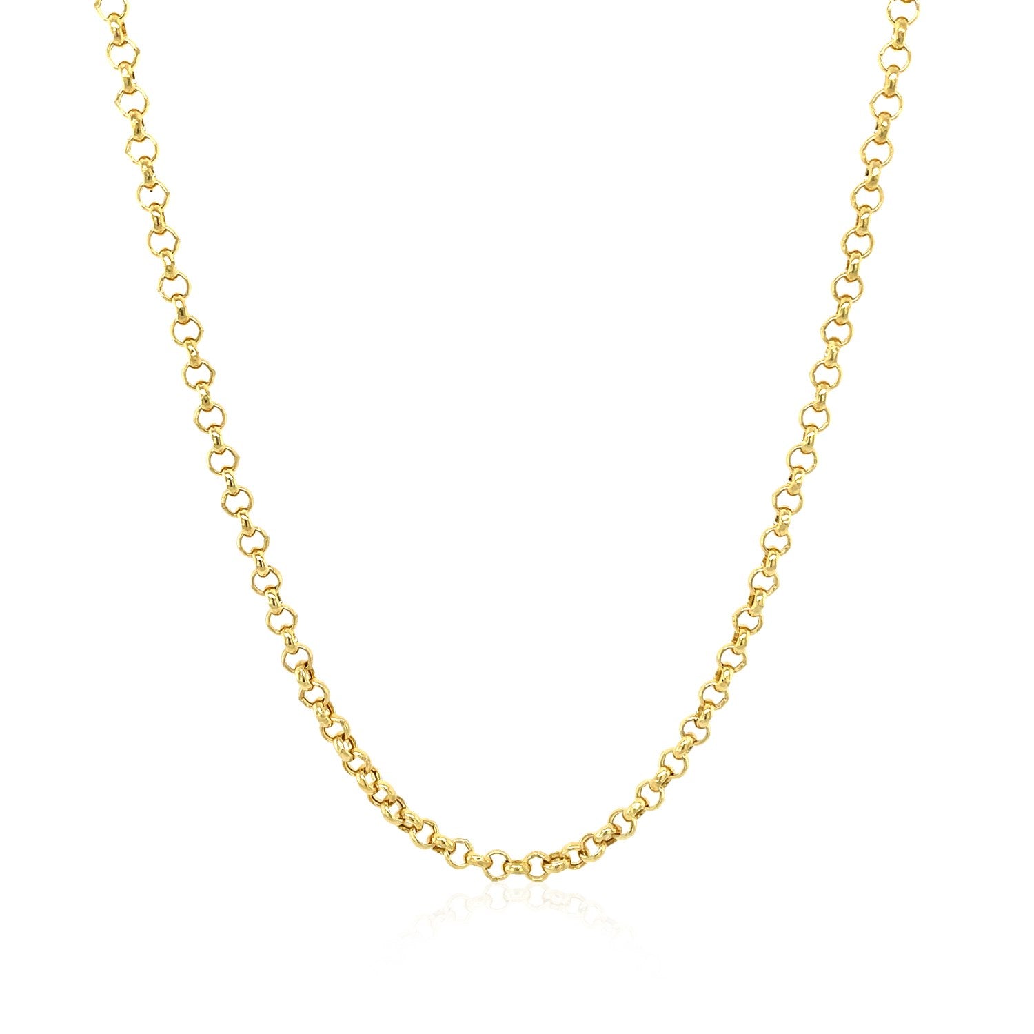 14K Yellow Gold Rolo Chain – 2.50mm, Solid Gold