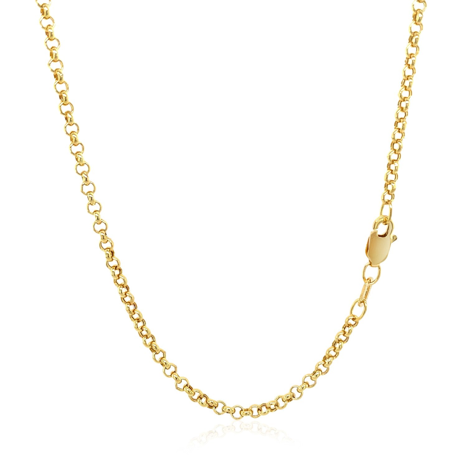 14K Yellow Gold Rolo Chain – 2.50mm, Solid Gold