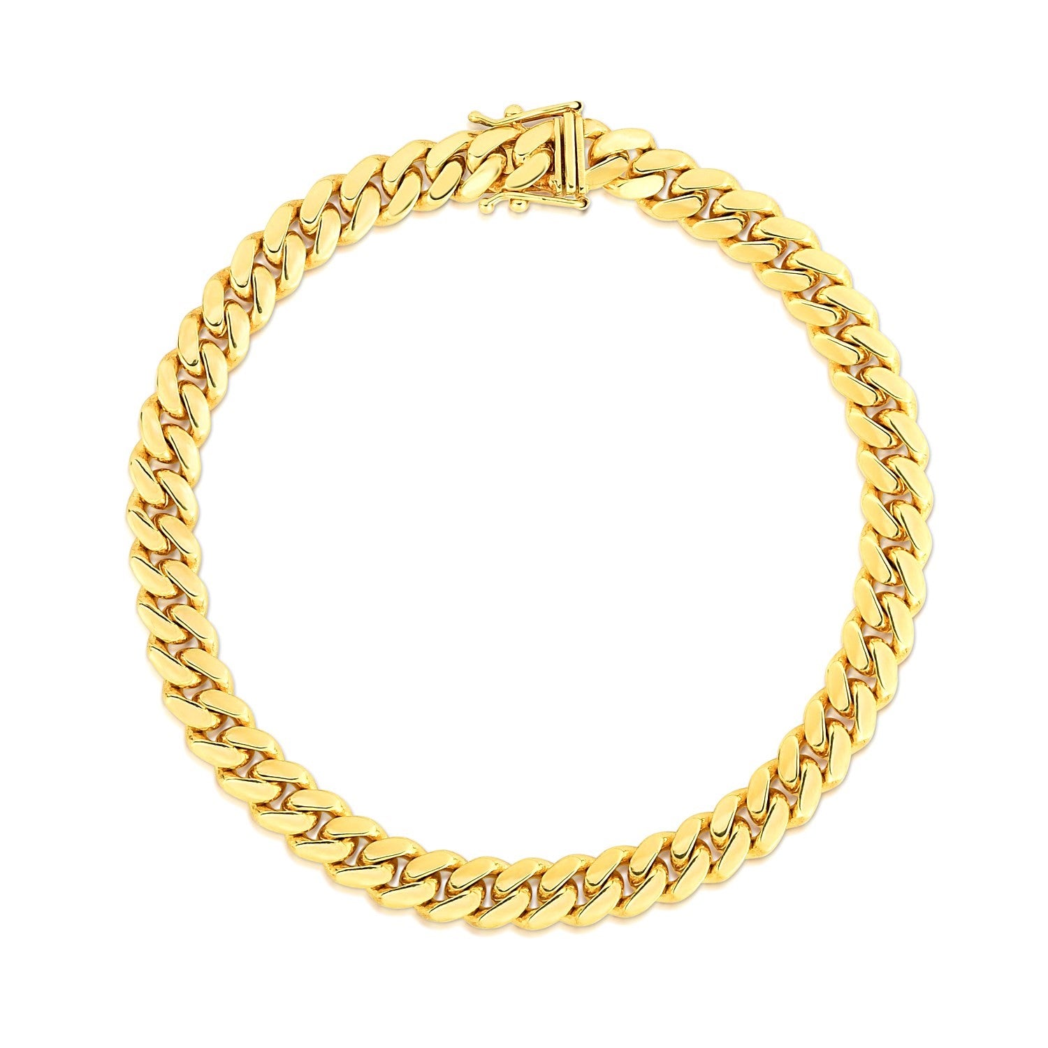 10K Yellow Gold Classic Miami Cuban Solid Bracelet (7.10mm) – True Pure Gold