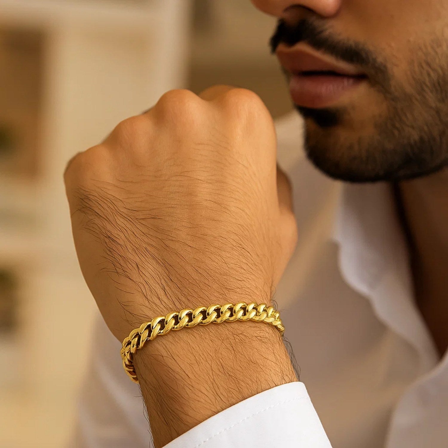 10K Yellow Gold Classic Miami Cuban Solid Bracelet (7.10mm) – True Pure Gold
