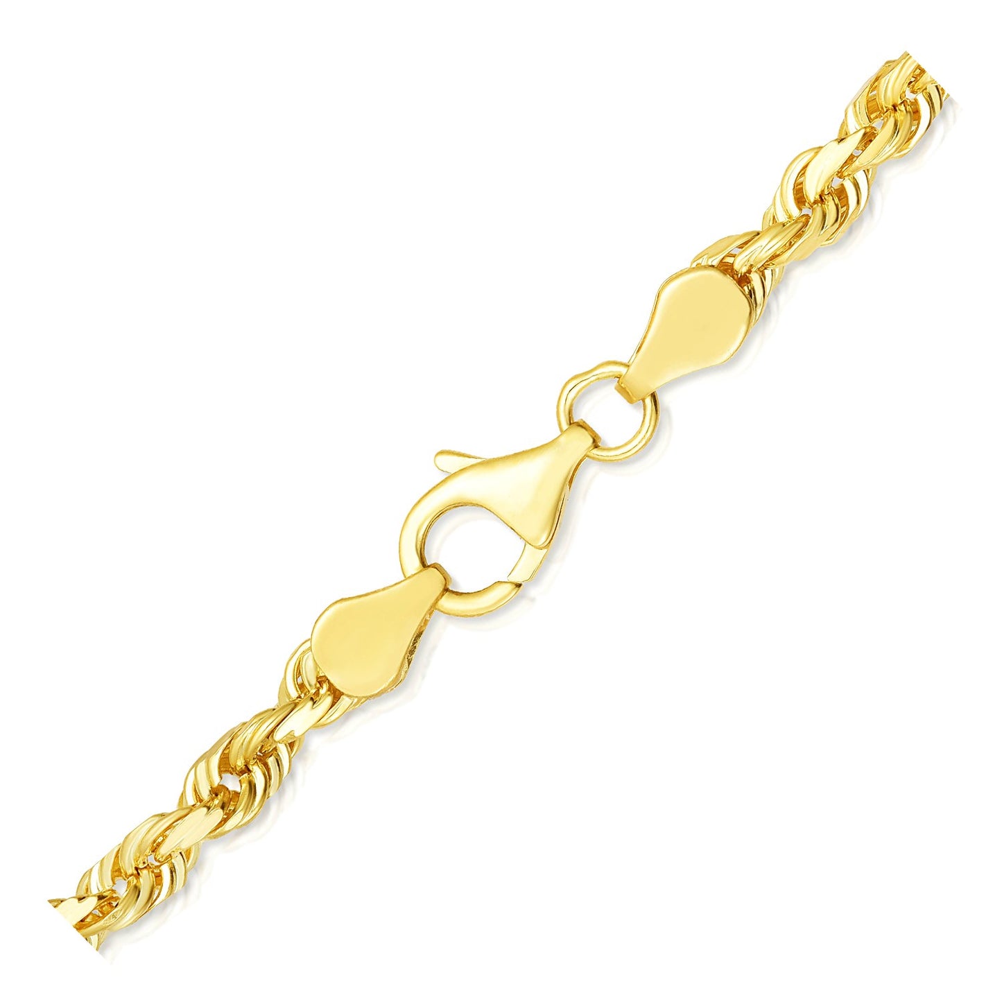 10K Yellow Gold Solid Diamond Cut Rope Chain Necklace (5.00 mm)