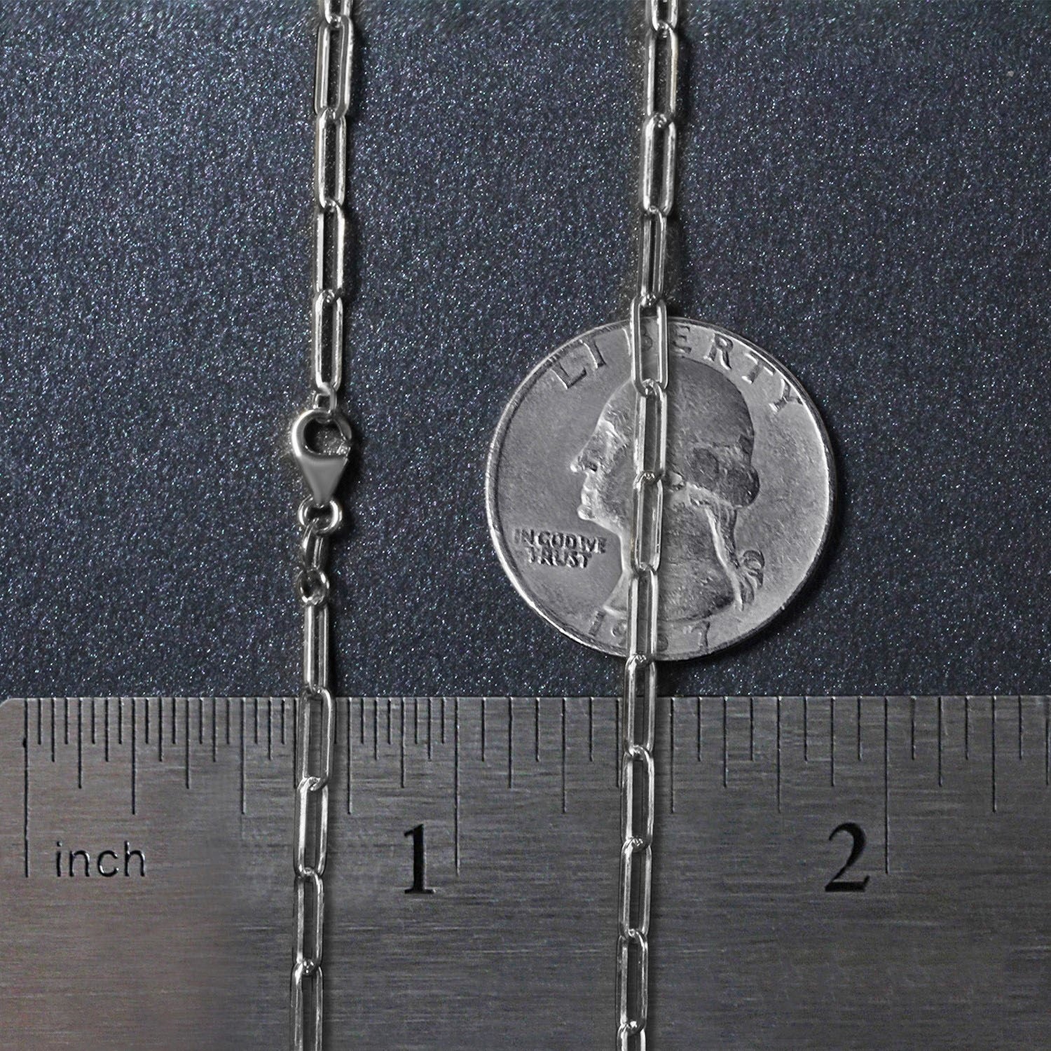 14K White Gold Paperclip Chain 2.50mm | Solid Gold, Lobster Clasp