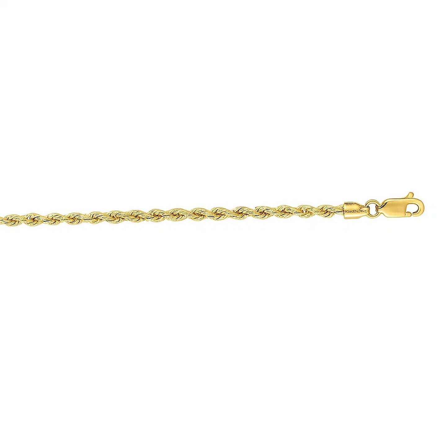 14K Yellow Gold Solid Rope Bracelet (2.50 mm)