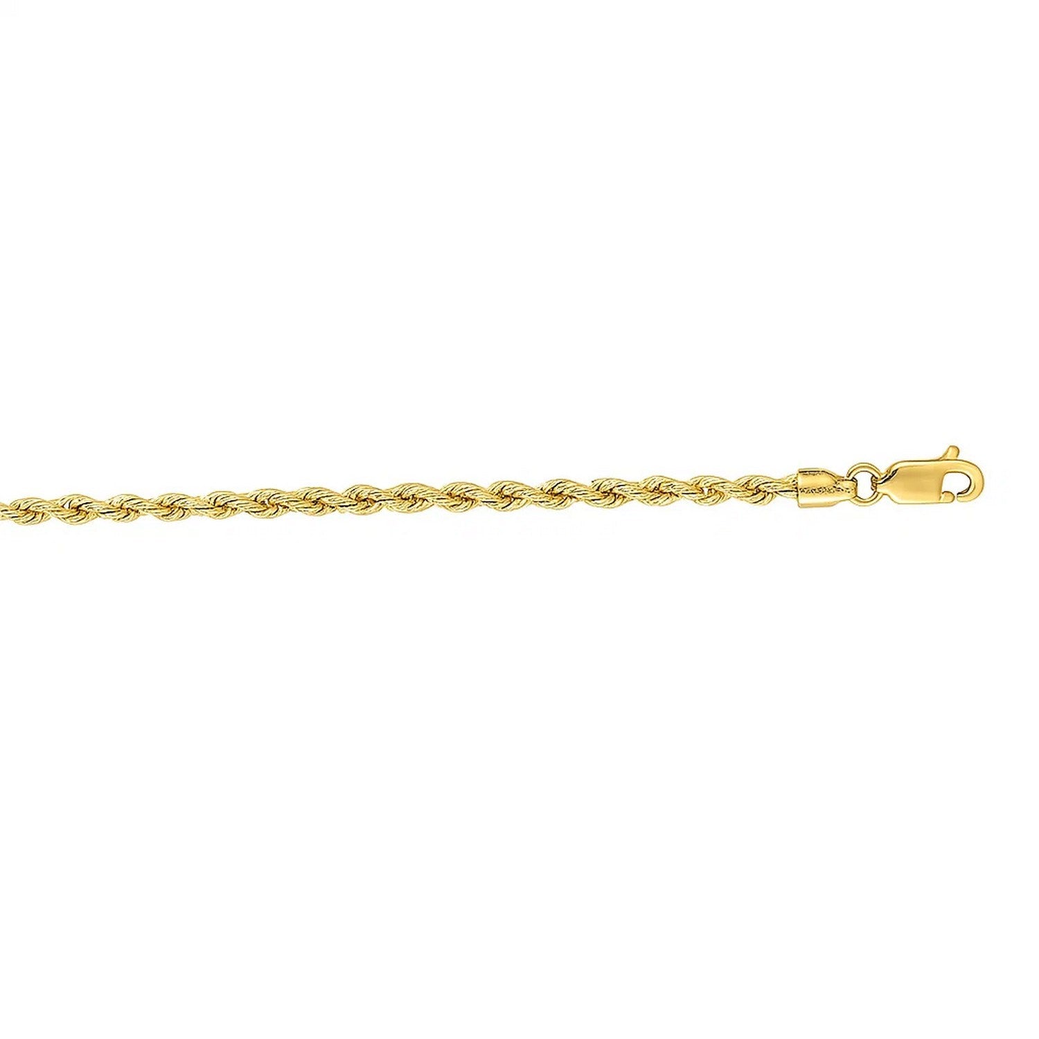 14K Yellow Gold Solid Rope Bracelet (2.50 mm)