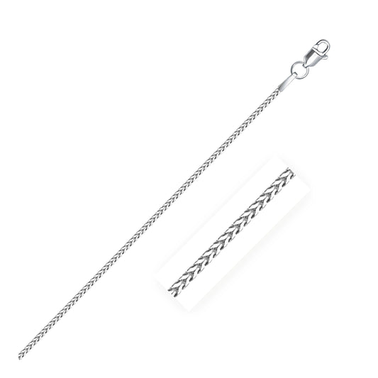 14K White Gold Franco Chain Necklace (1.20mm)