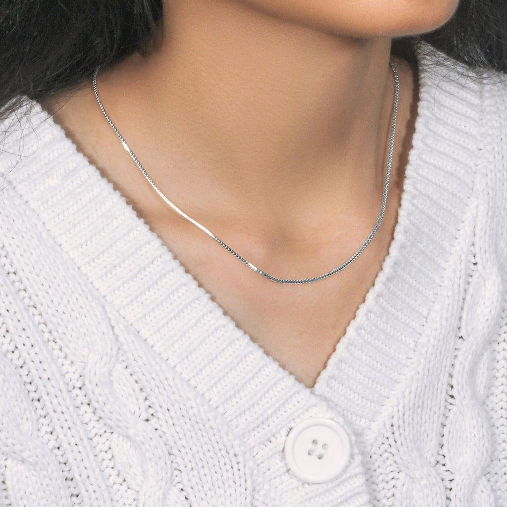 14K White Gold Franco Chain Necklace (1.20mm)