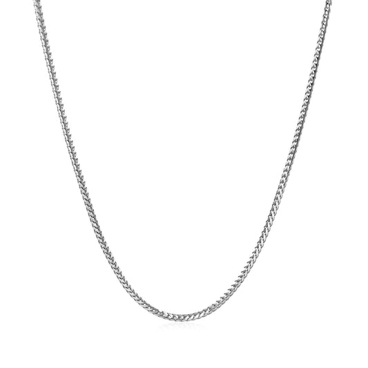 14K White Gold Franco Chain Necklace (1.20mm)