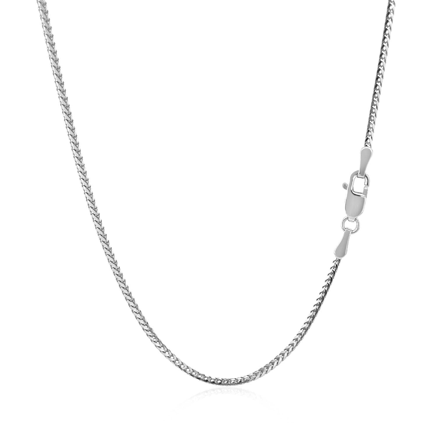 14K White Gold Franco Chain Necklace (1.20mm)