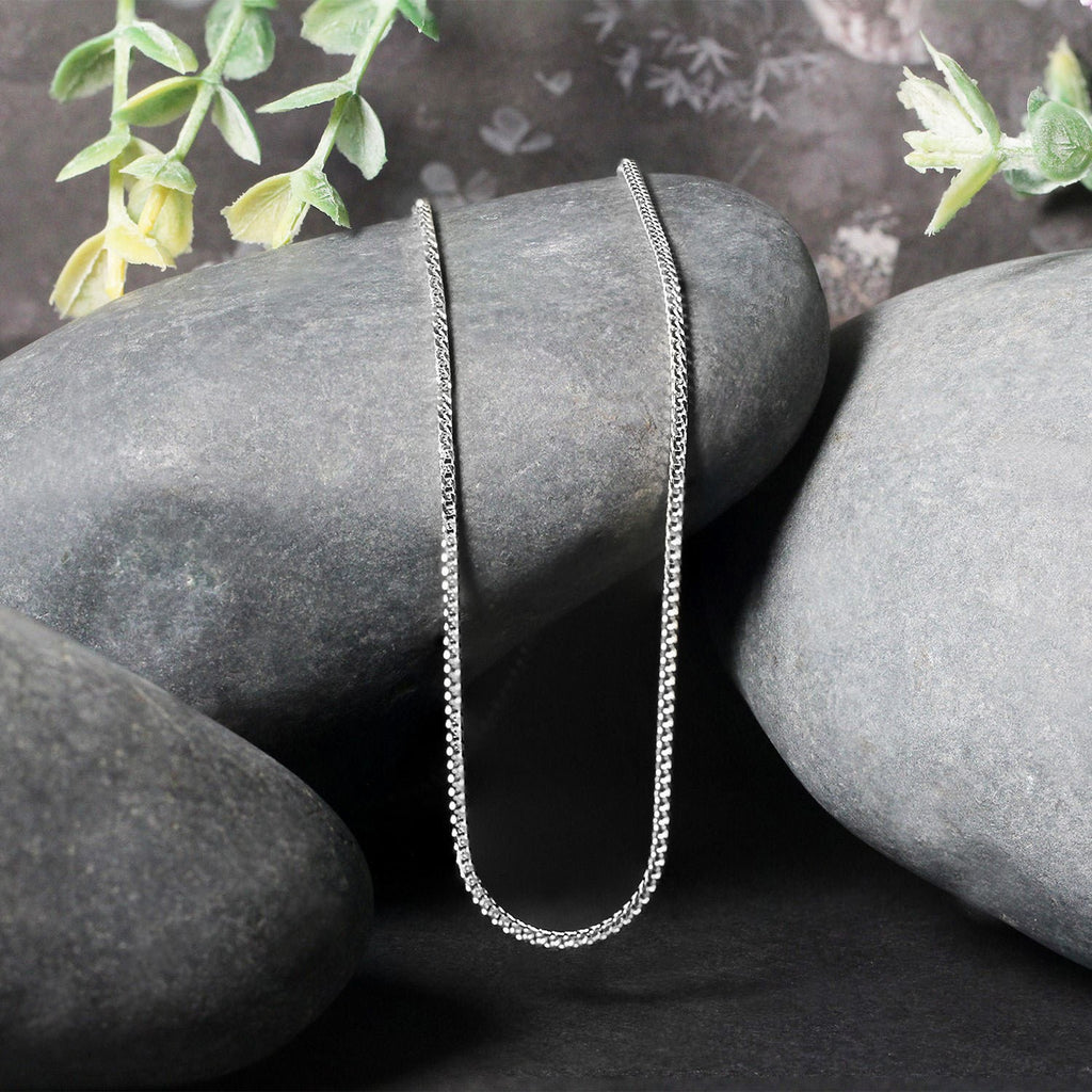 14K White Gold Franco Chain Necklace (1.20mm)