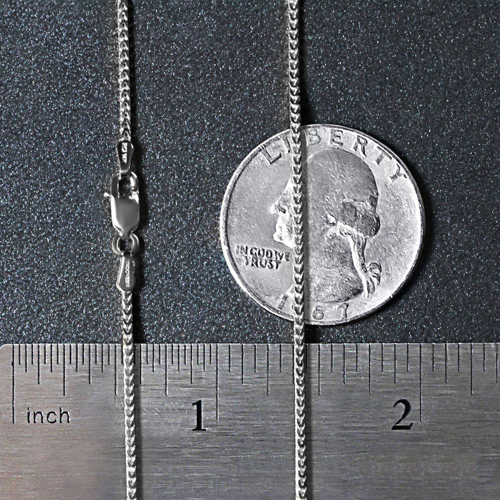 14K White Gold Franco Chain Necklace (1.20mm)