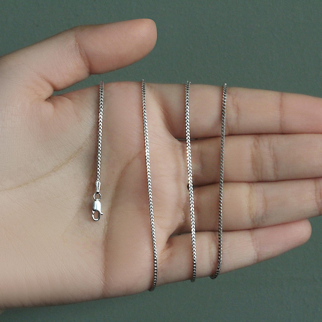 14K White Gold Franco Chain Necklace (1.20mm)