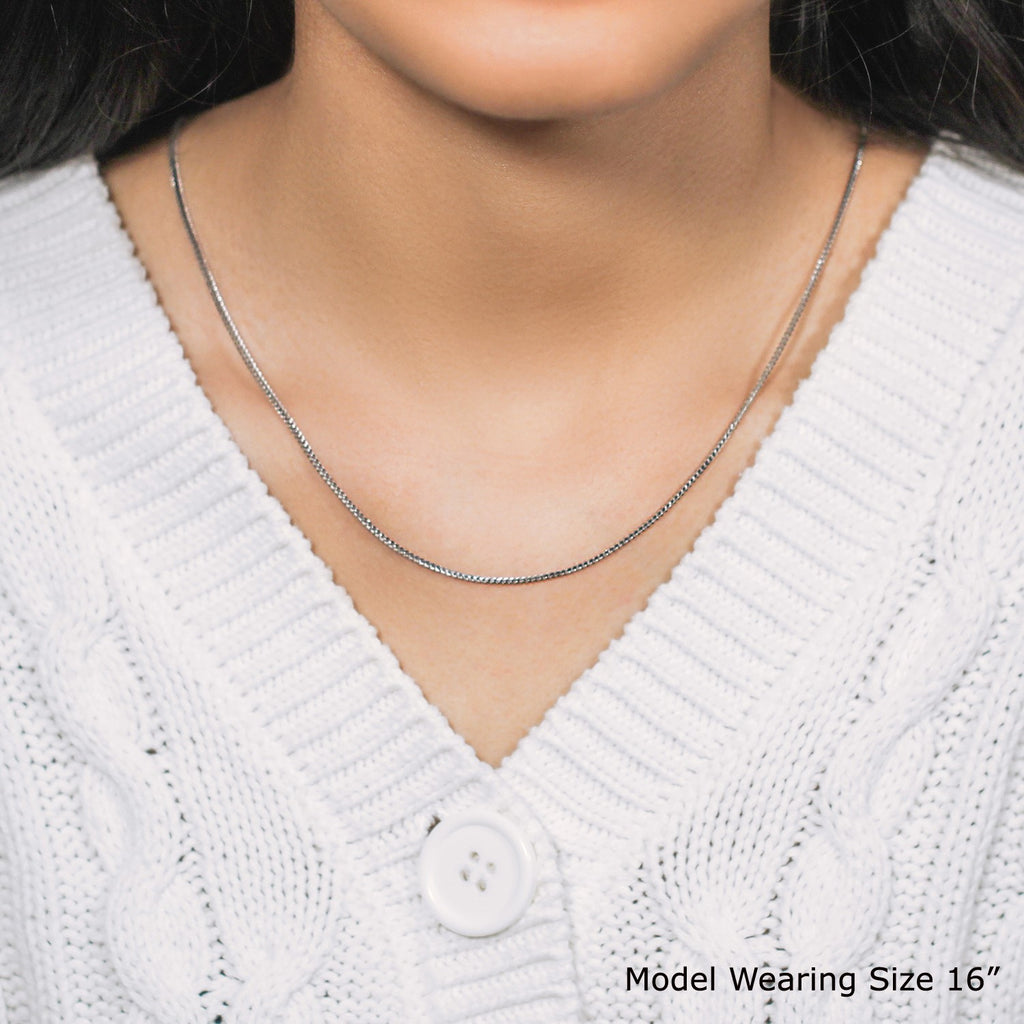 14K White Gold Franco Chain Necklace (1.20mm)