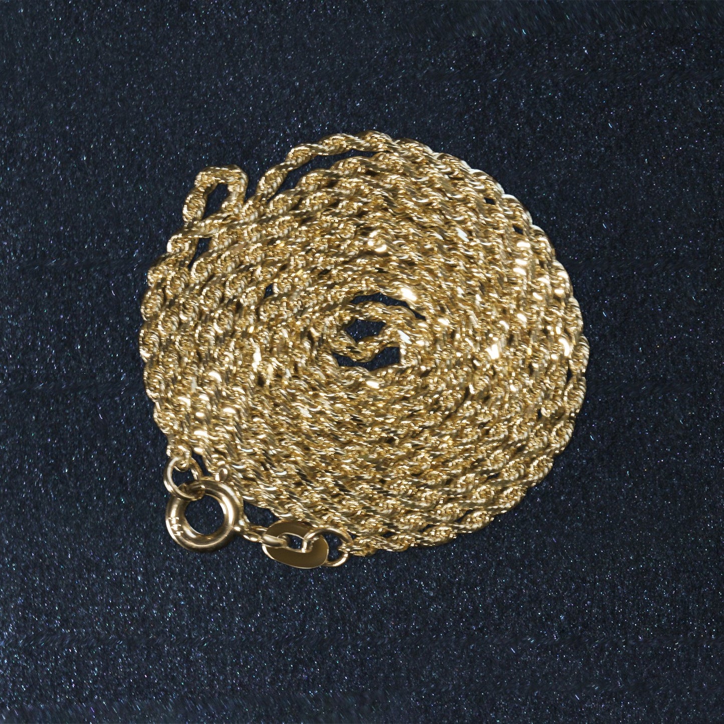 10K Yellow Gold Solid Diamond Cut Rope Chain Necklace (1.40 mm)