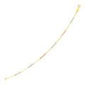 14k Tri Color Gold Beaded Station Bracelet, 7.25 in